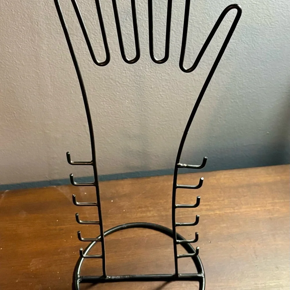 Elegant Black Metal Hand Jewelry Stand - Picture 1 of 1